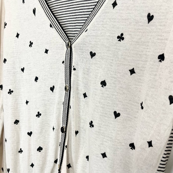 Minnie Rose Deck of Cards Cardigan Sweater Size Medium - Picture 3 of 11